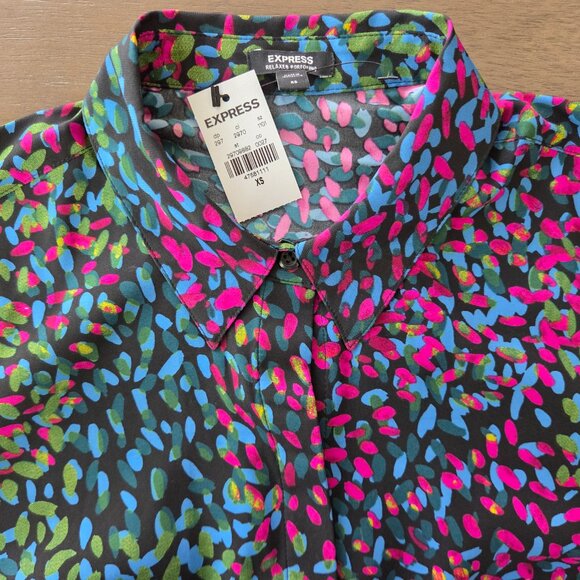 NWT Express Multicolored Shirt  Size XS - Picture 1 of 3